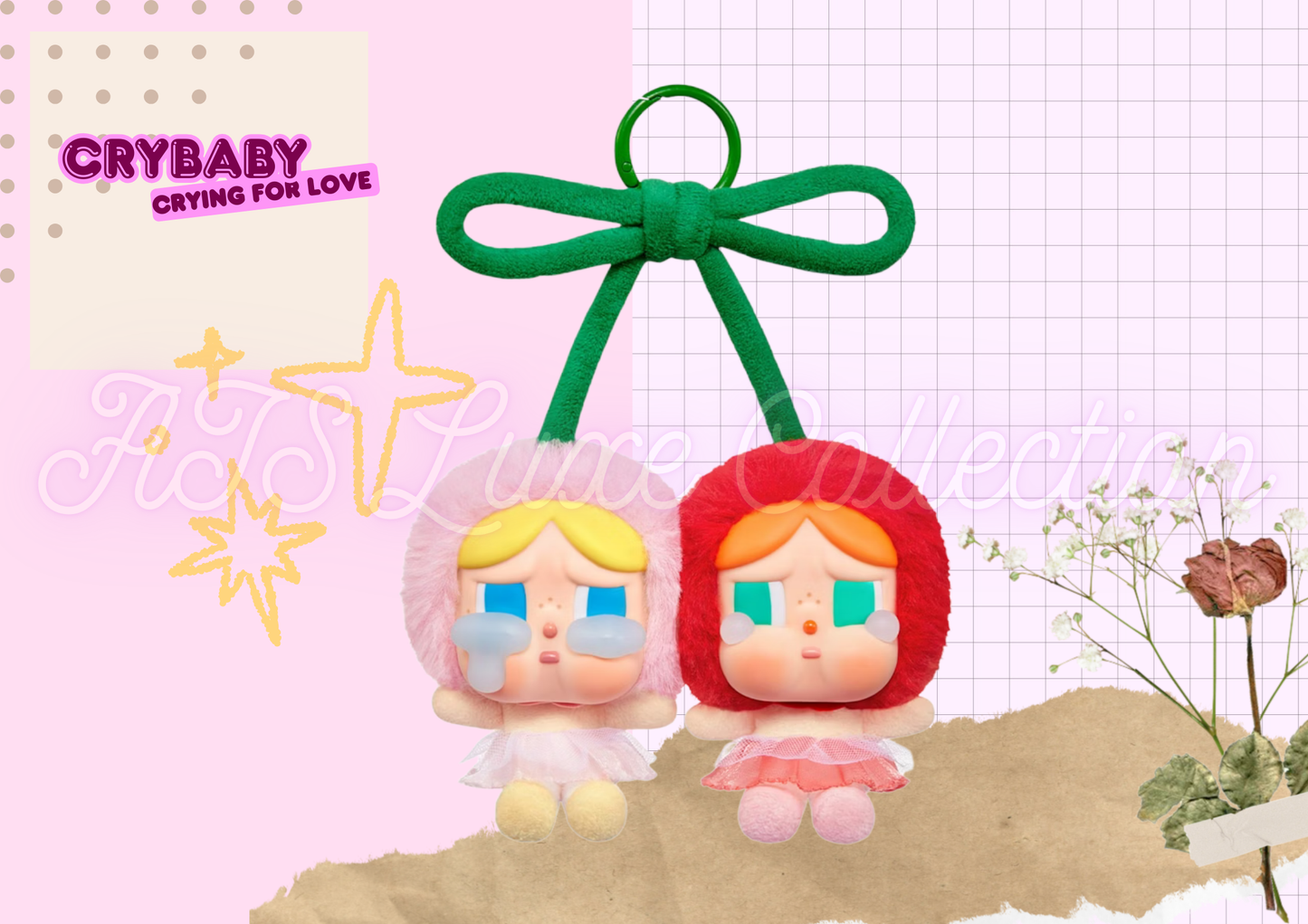 CRYBABY Crying For Love Series-Vinyl Plush Hanging Card (Love You Cherry Much)