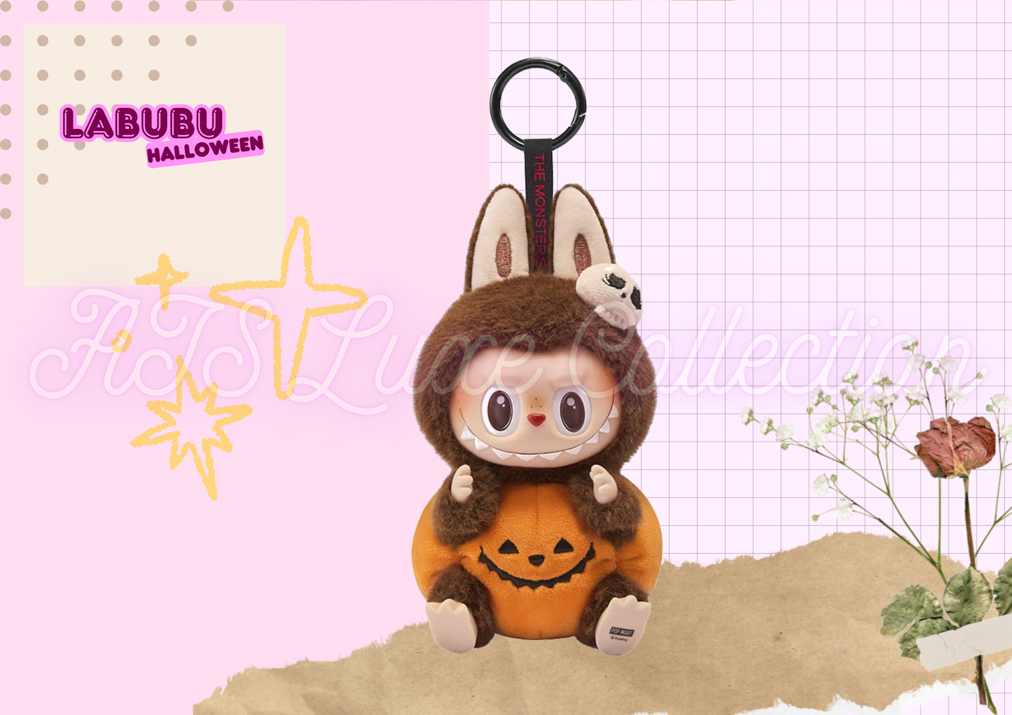 Happy Halloween Party Series-Sitting Pumpkin Vinyl Plush Pendant