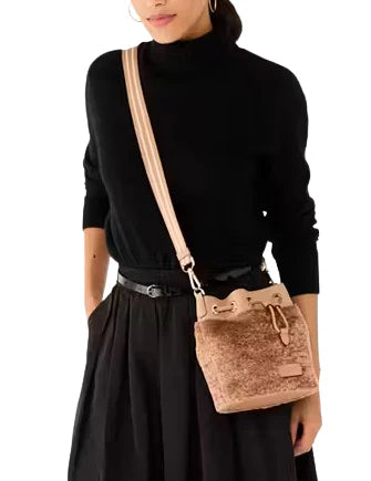KS - Rosie Faux Fur Small Bucket Bag