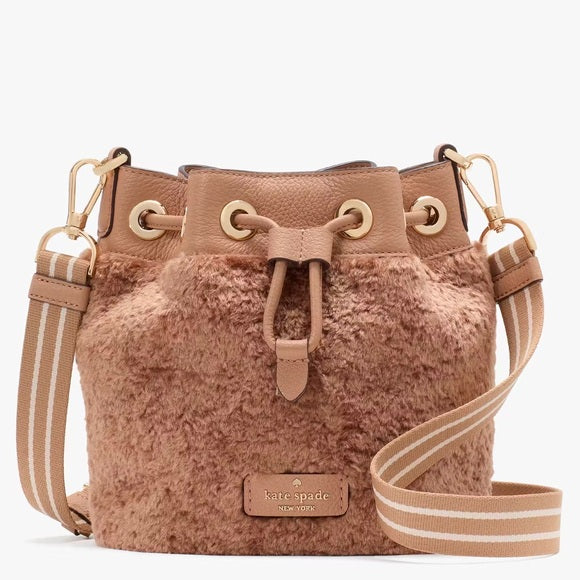 KS - Rosie Faux Fur Small Bucket Bag