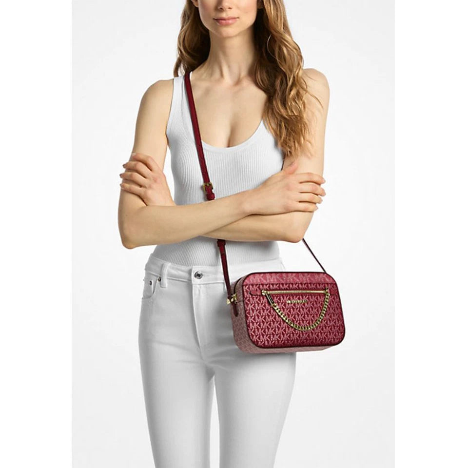 MK - Jet Set Large Metallic Signature Logo Crossbody Bag