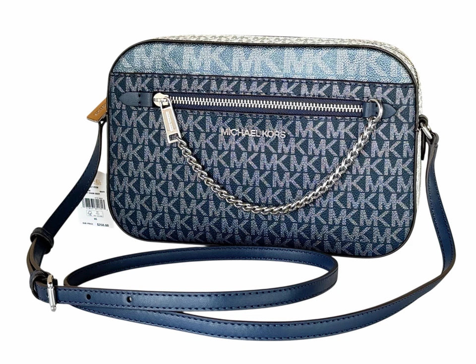 MK - Jet Set Large Metallic Signature Logo Crossbody Bag